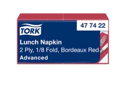 Tork 477422 Lunchservet 33x33cm 2-laags 1/8 vouw 10x200 Bordeauxrood