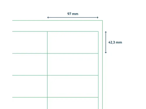 Etiketten Zelfklevend Wit 12 op A4 97x42.3mm 1000 Vel
