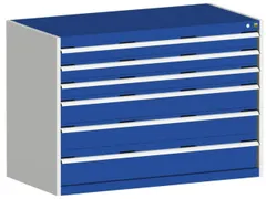 ladekast 900x1300x650mm 6laden zware lasten RAL7035 front RAL5010
