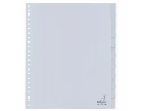 Tabblad Kangaro A4 venster PP 120 micron grijs 23-gaats 10-delig EB