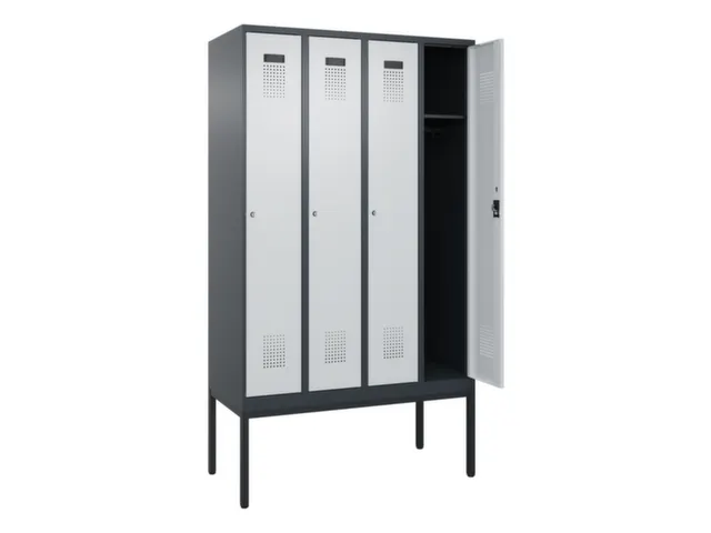 locker,HxBxD 2120x1200x500mm,4vak,vak B 300mm,cil.-slot,voetonderstel