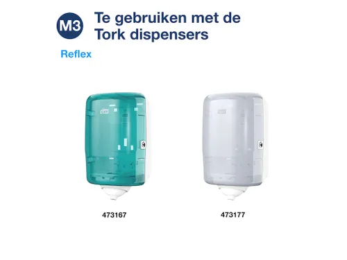 Poetsrol Tork 473474 Reflex M3 Centerfeed Mini Plus 2-laags 9 rollen