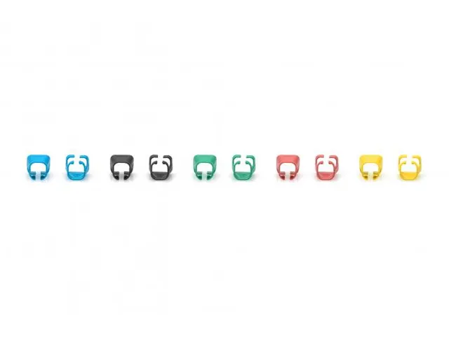 Kleurclips voor RJ45-kabels Gemengd 20x rood groen, blauw, geel, zwart