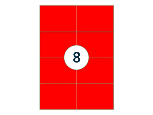 Etiket 105x74mm Fluor Rood 100 Vel
