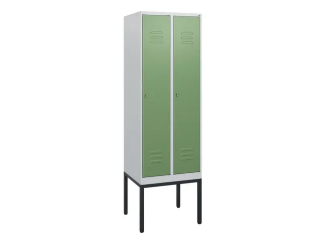 locker,HxBxD 1950x600x500mm,2vak,vak B 300mm,cil.-slot,voetonderstel