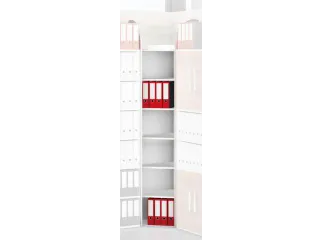 Hoekveld 2250x600mm 6legborden 1zijpaneel Met Achterwand Lichtgrijs - 2