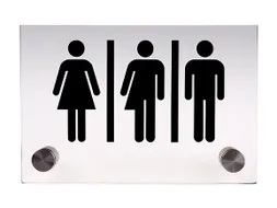 Toiletbord Glasslook Genderneutraal 150x100mm Plexiglass