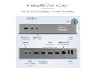 Dual 4k Universeel Laptop Docking Station USB-C USB 3.0 - 6