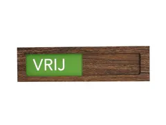 Premium Schuifbord Donker Houtlook Vrij Bezet Groen Rood 150x40mm