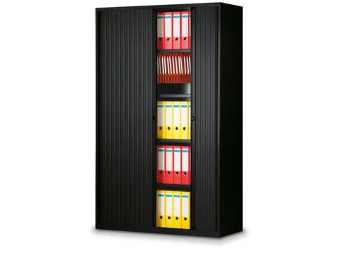 jaloeziedeurkast,HxBxD 1980x1200x430mm,5 OH,romp zwart,front zwart