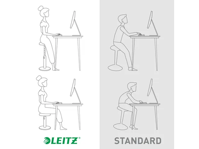 Actieve zit-sta kruk Leitz Ergo Cosy grijs