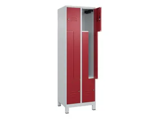 Z-garderobekast,HxBxD 1950x600x500mm,vak B 150/300mm,cil.-slot,voeten - 2