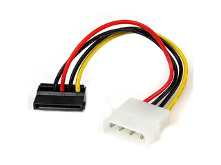 4-pins Molex-naar-linkshoekige SATA-voedingskabeladapter 15 cm - 1