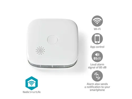 Rookmelder Nedis Smartlife Wifi 10 jaar sensor wit