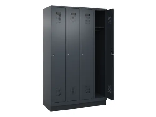 locker,HxBxD 1950x1200x500mm,4vak,vak B 300mm,cil.-slot,sokkel
