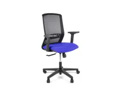 Bureaustoel EN1335 Linea Tekna 01 zwart/blauw met 2D armleuning