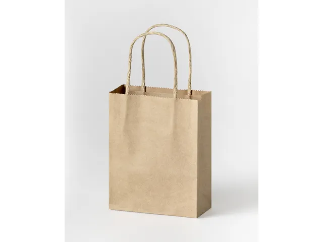 Tas met handvat Folia kraftpapier 125gr 12x15x5.5cm 20 stuks naturel