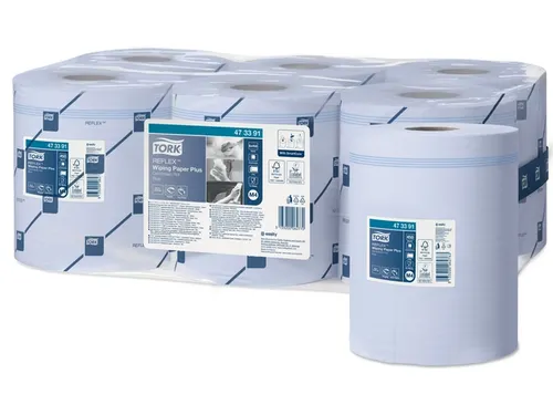 Poetspapier Tork M4 Reflex Plus Advanced 2-laags 450 vel blauw 473391