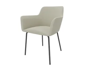 Bezoekersstoel 4Voeten Ronde Buis Donkergrijs Beige - 1