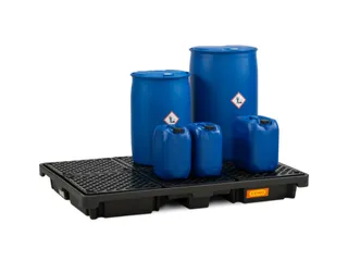 PE-opvangbak,v. 6x200l vat,opvangvol. 220l,HxBxD 200x1860x1260mm - 4