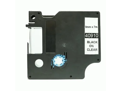 Labeltape Dymo Compatible 40910 D1 9mmx7m Zwart Op Transparant