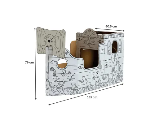 Kartonnen Piratenschip XL Bankers Box Play inkleurbaar