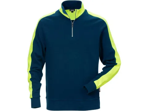 Fristads 111263 sweater, blauw/geel, maat S, per stuk