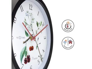 Buitenklok Nextime dia 30.5cm Prunus cijfers, zwarte rand witte wijzer - 8