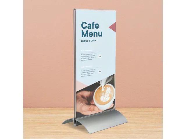 Kaarthouder Europel T-standaard 1/3 A4 staand acryl / aluminium