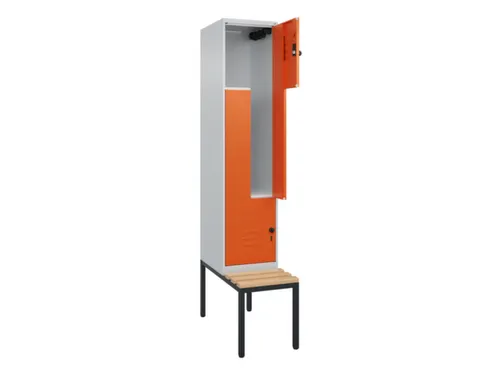 Z-garderobekast,HxBxD 2120x400x815mm,2vak,vak B 400mm,draaigrendel