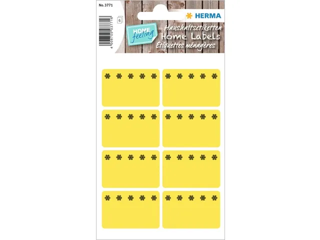 Etiket Herma 3771 26x40mm Diepvries Geel 48 stuks