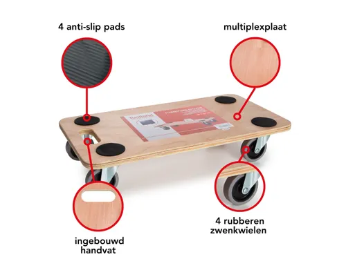 Meubelverplaatser 56x30cm Laadvermogen 150kg