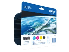 Inktcartridge Brother LC-985VALBP zwart + 3 kleuren