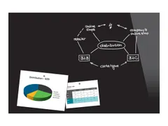 Glasmagneetbord Be!Board zwart 60x90x0.9cm incl. 2 magneten