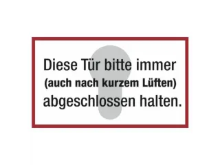 deurbord,Deze deur altijd (ook na kort luchten),folie,rood/wit/zwart - 1