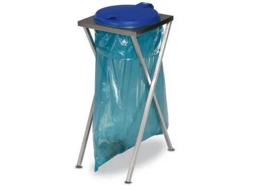 Rvs Afvalverzamelaar 120 Liter Zak 900x400x450mm Handbediening Blauw