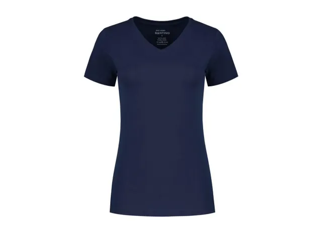 Santino Jazz dames T-shirt met V-hals, marineblauw, maat L, per stuk