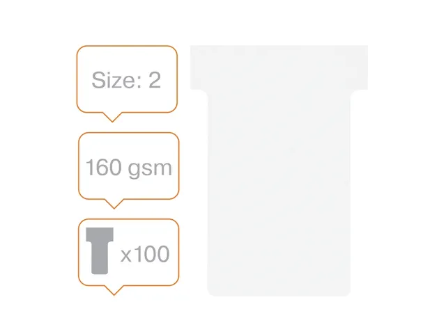 Planbord T-kaart Nobo nr 2 48mm wit