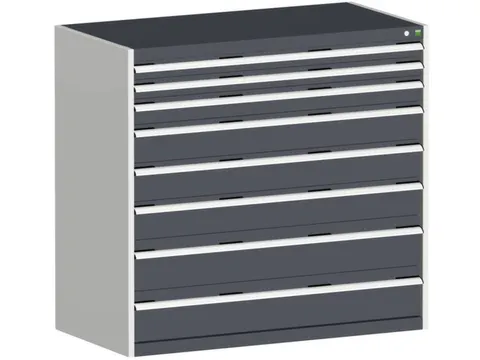 ladekast HxBxD 1200x1300x750mm 8laden romp RAL7035 front RAL7016