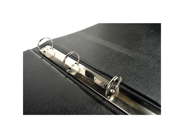 Ringmap harde kaft PVC ronde rug 4 ringen 30mm A3 Horizontaal Zwart