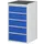 ladekast 1035x580x650mm 5laden cilinderslot RAL7035 RAL5010 metaal