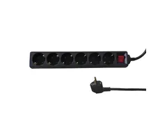 Stekkerdoos BRASQ 6 voudig 5 meter zwart