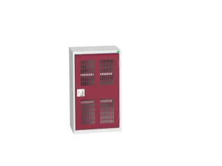wandkast 900x525x350mm 2xStalen bodem sokkel Ral 7035 front Ral 3004 - 1