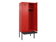 locker met bank,HxBxD 2120x800x815mm,2vak,vak B 400mm,cilinderslot