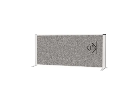 Akoestisch Bureauscherm MAULconnecto 120x50cm vrijstaand Zilver/Dgrijs