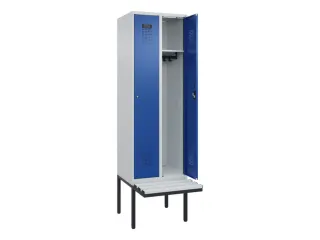 locker met bank,HxBxD 2120x600x815mm,2vak,vak B 300mm,cilinderslot - 1