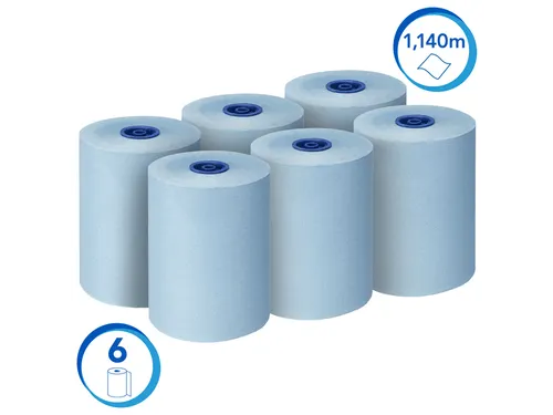Handdoekrol Scott Essential Slimroll 1-laags 190m blauw 6696
