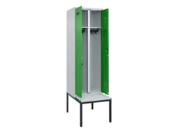 locker met bank,voor scheiding van kleding,HxBxD 2120x600x815mm,2vak