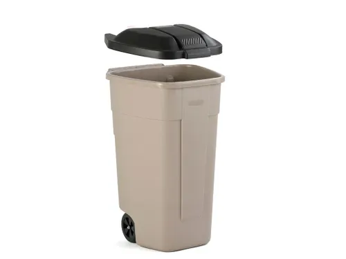 Mobiele container 100 Liter Beige Zwart