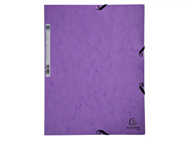 Elastomap Exacompta Aquarel A4 3 kleppen 400gr glanskarton lila